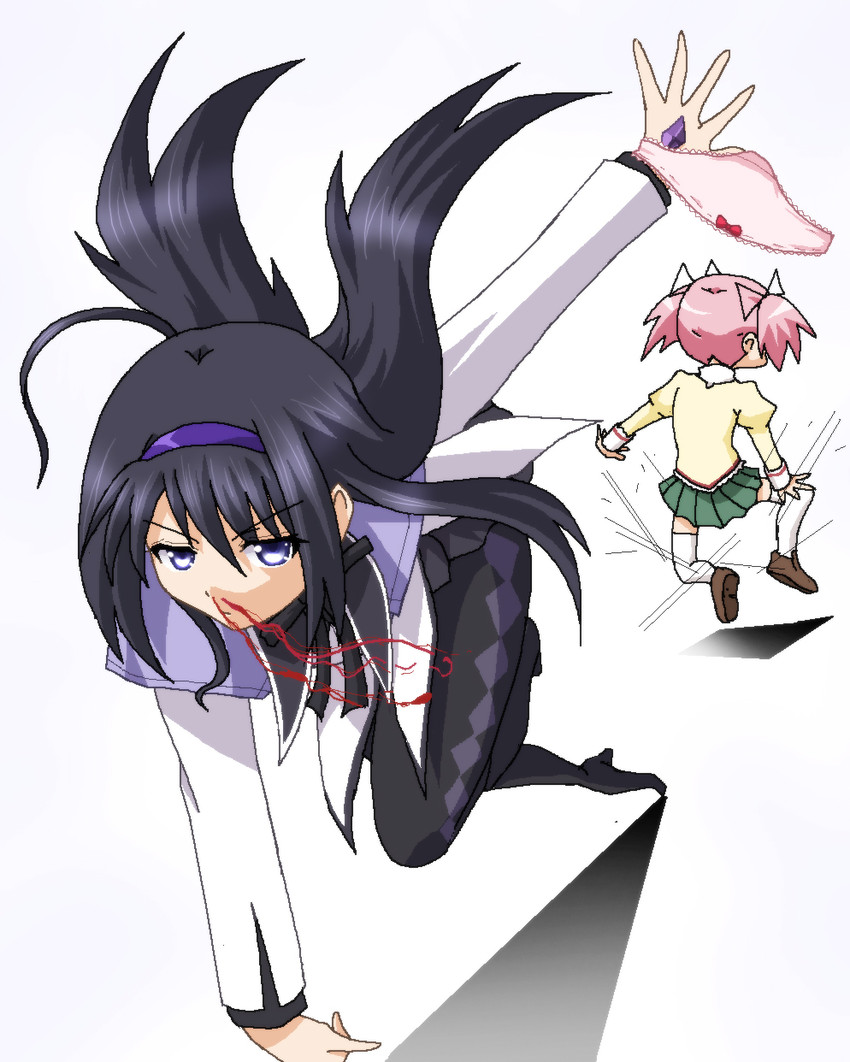 akemi homura and kaname madoka (mahou shoujo madoka magica) drawn by hayashiya_zankurou