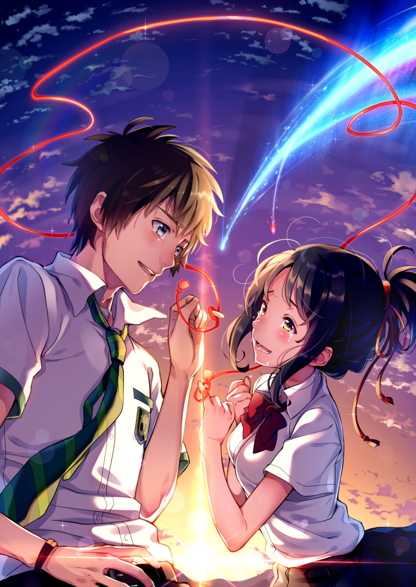 miyamizu mitsuha and tachibana taki (kimi no na wa.) drawn by kat_(bu-kunn)
