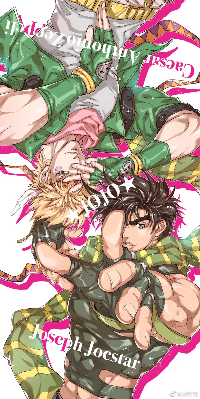 joseph joestar and caesar anthonio zeppeli (jojo no kimyou na bouken and 1 more) drawn by sashiyu