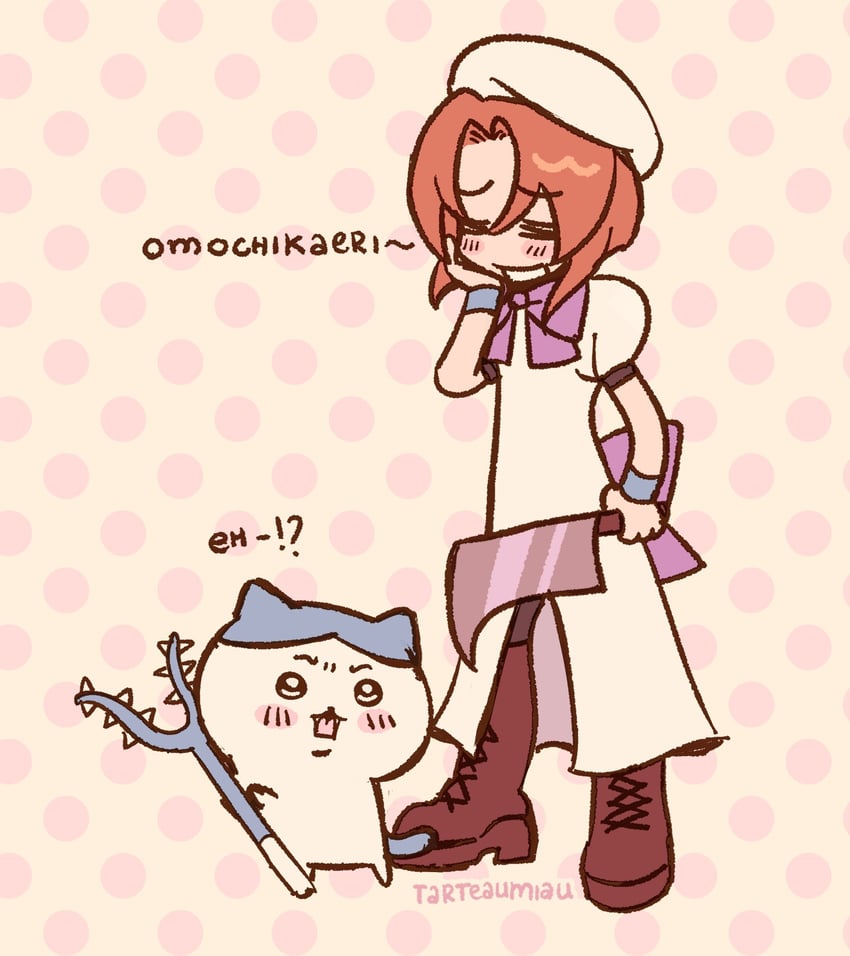 ryuuguu rena and hachiware (higurashi no naku koro ni and 1 more) drawn by tarteaumiau