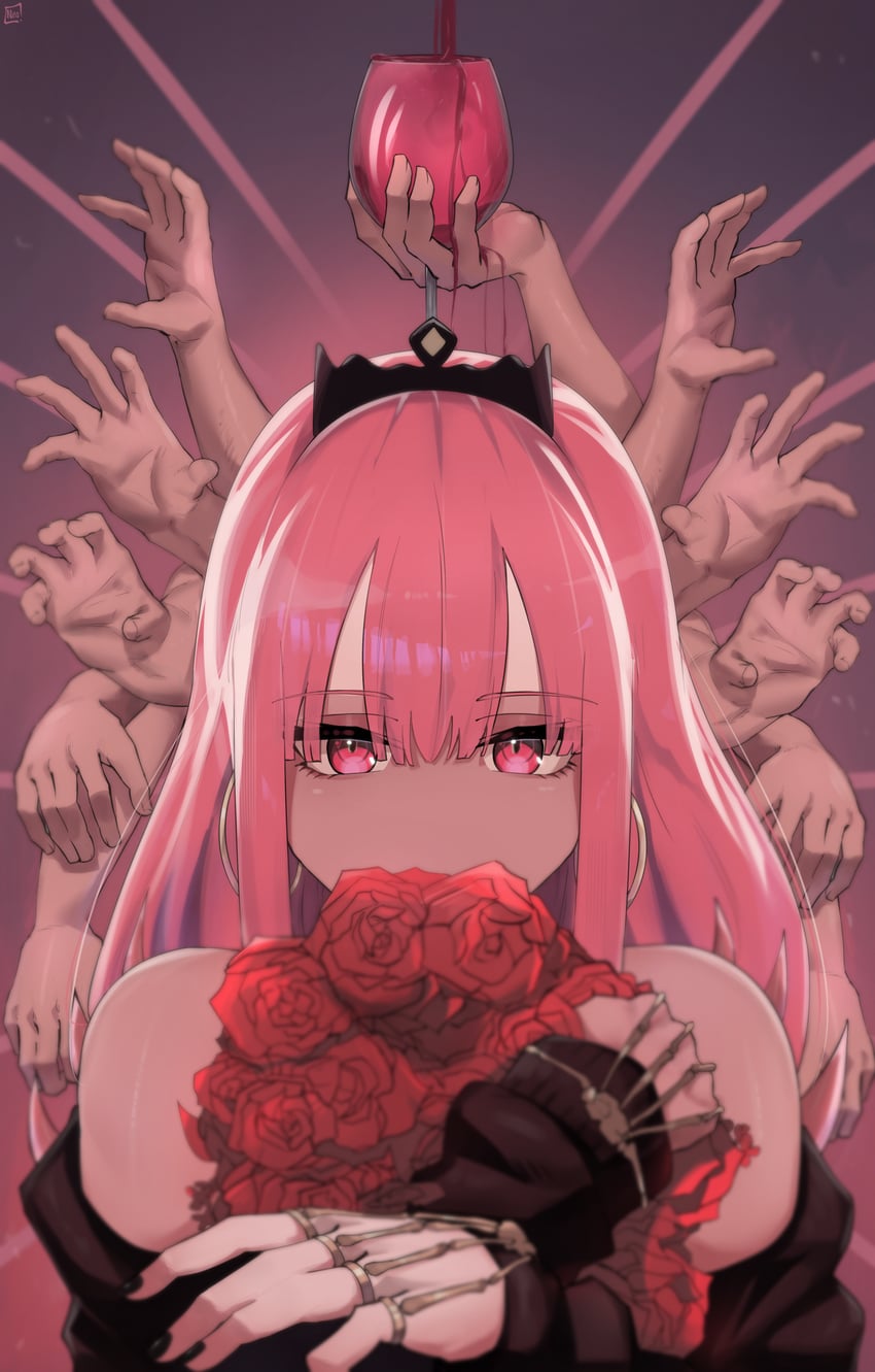 mori calliope (hololive and 1 more) drawn by ninochuu