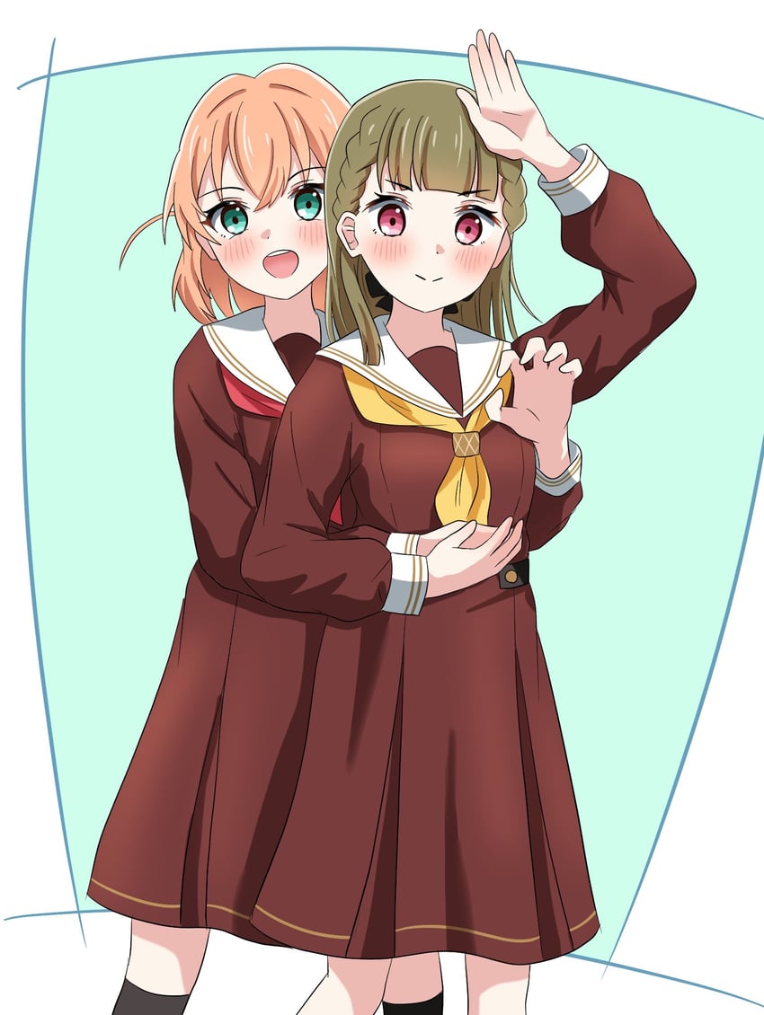 hinoshita kaho and kachimachi kosuzu (love live! and 1 more) drawn by katanashi_(ktnsh_popu)
