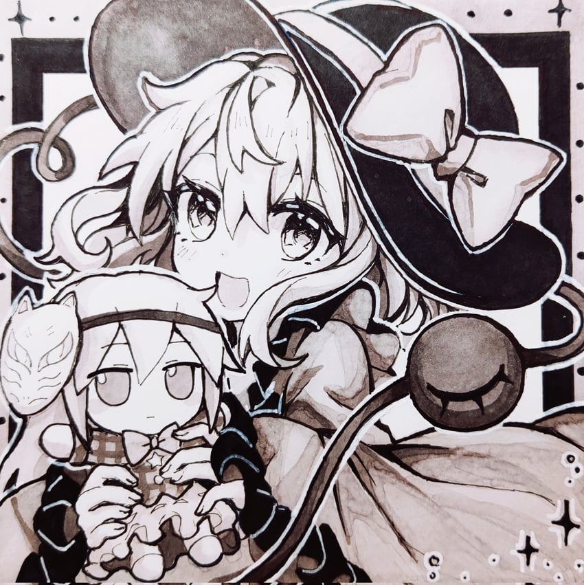 komeiji koishi and hata no kokoro (touhou) drawn by enokishima