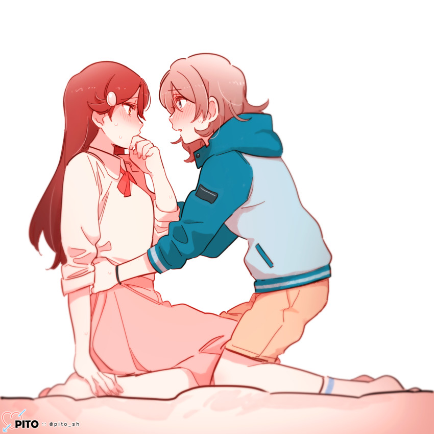 watanabe you and sakurauchi riko (love live! and 1 more) drawn by pito_(sh02327)