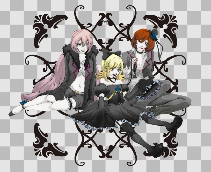 kagamine rin, kagamine len, megurine luka, kaito, meiko, and 1 more (vocaloid and 1 more) drawn by ikura_umee