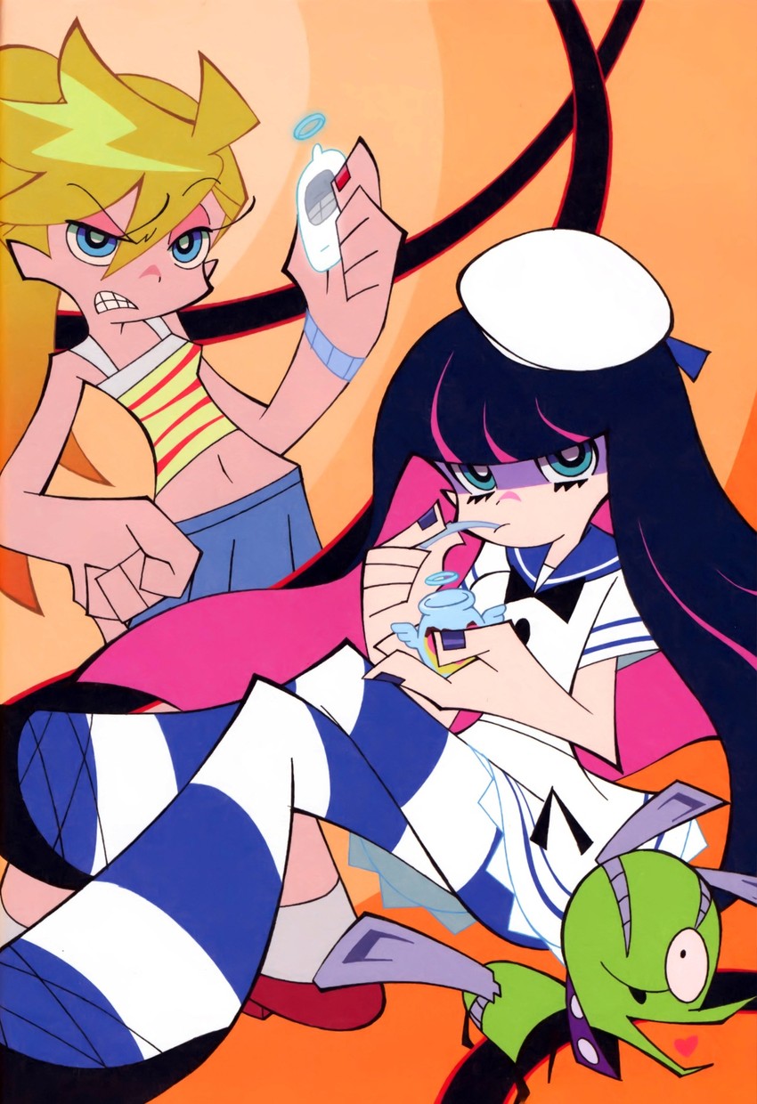 stocking, panty, and chuck (panty & stocking with garterbelt) drawn by onoda_masahito