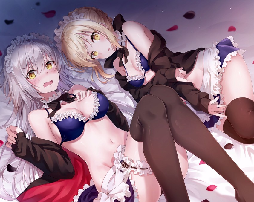 artoria pendragon, jeanne d'arc alter, and saber alter (fate and 1 more) drawn by nonono_(nononotea)