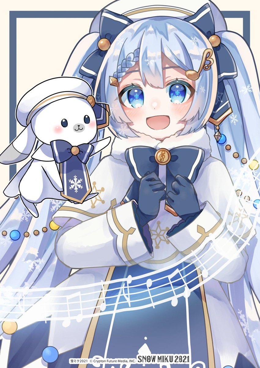 hatsune miku, yuki miku, and rabbit yukine (vocaloid) drawn by akikan_sabako