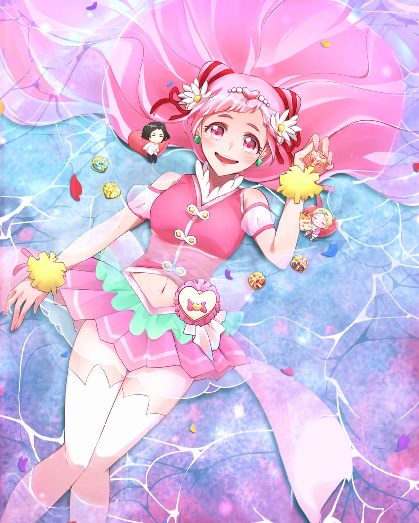 nono hana, cure yell, hug-tan, harryham harry, and george kurai (precure and 1 more) drawn by saund_r_pu