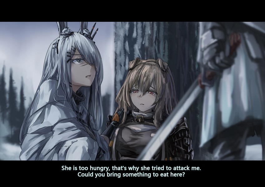 ceobe, frostnova, and reunion soldier (arknights) drawn by cishi_nianshao