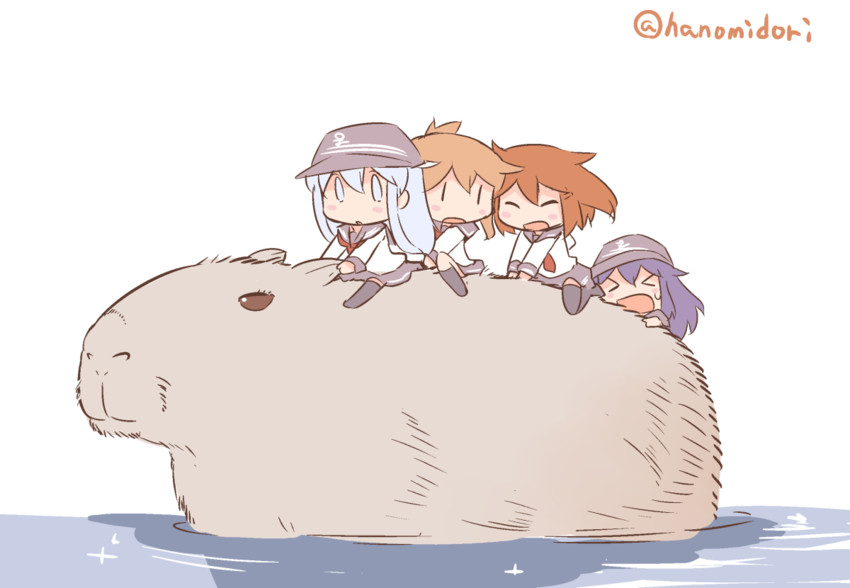hibiki, inazuma, ikazuchi, and akatsuki (kantai collection) drawn by hanomido