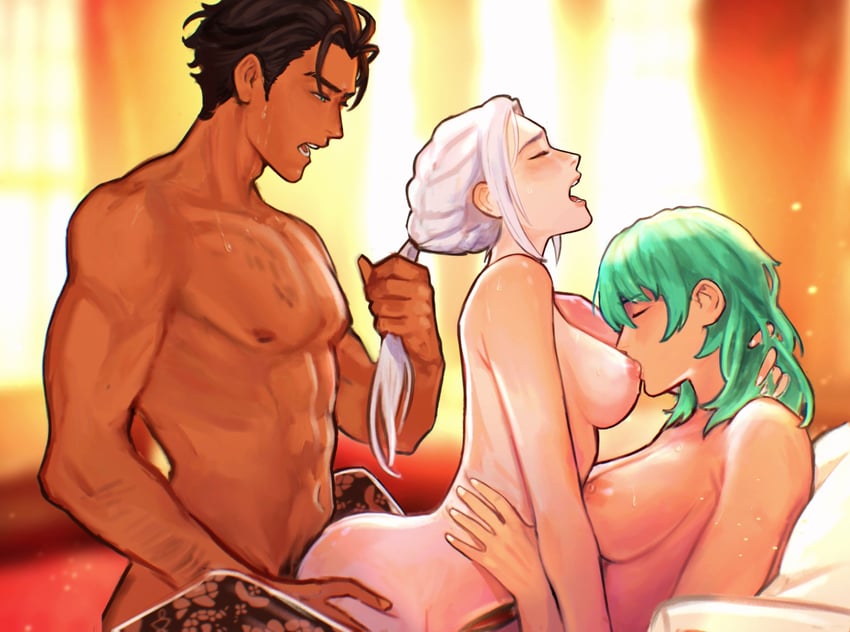edelgard von hresvelg, claude von riegan, and female byleth (fire emblem and 2 more) drawn by sethkiel