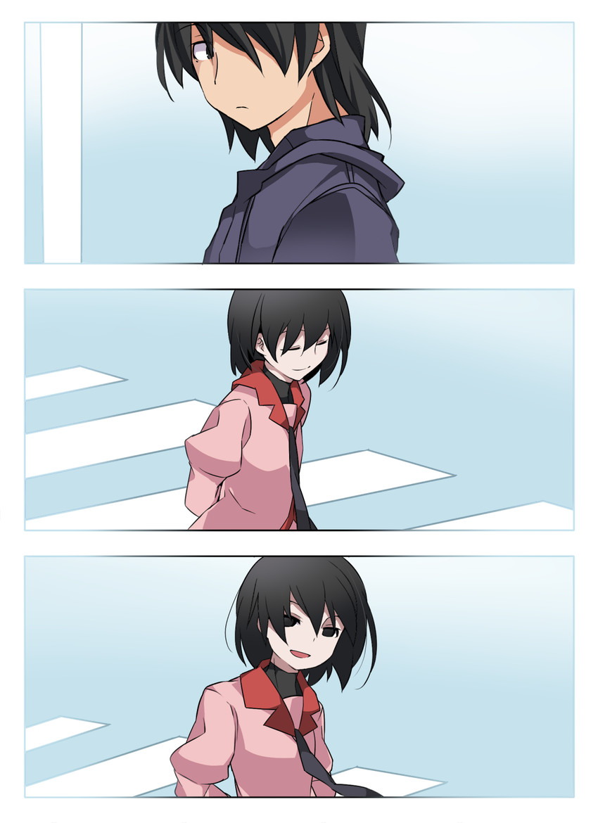 araragi koyomi and oshino ougi (monogatari) drawn by hammer_(sunset_beach)