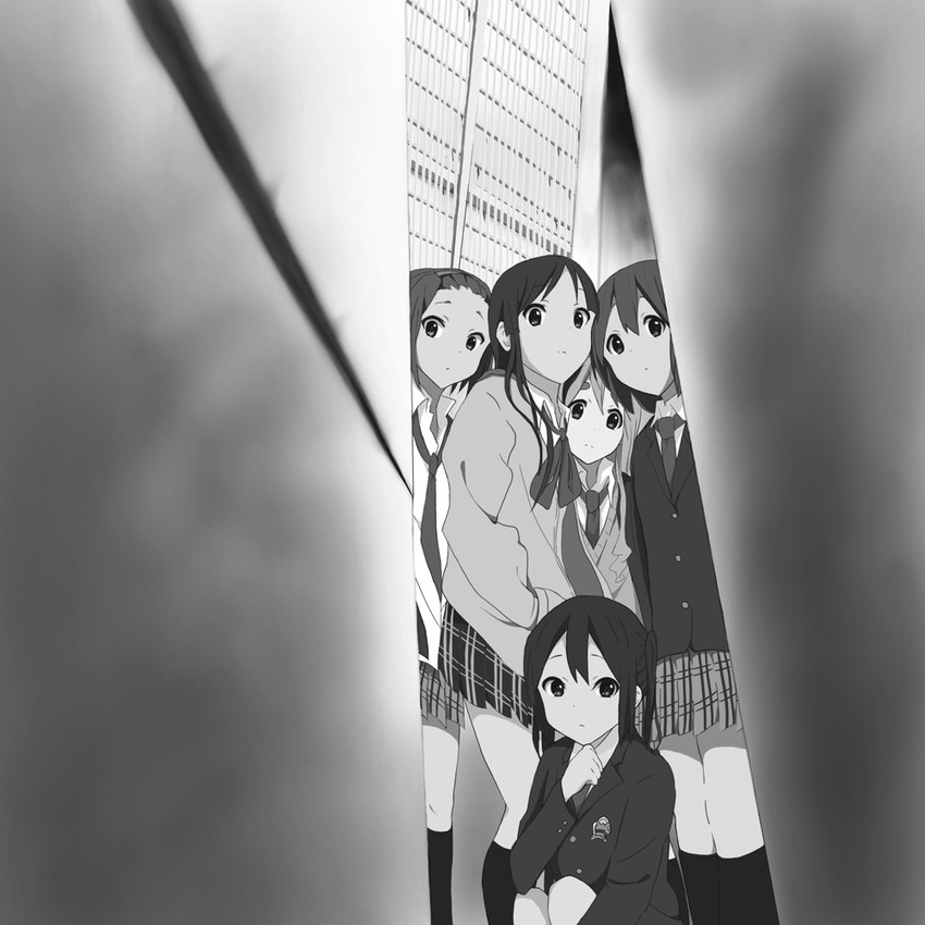 akiyama mio, nakano azusa, hirasawa yui, tainaka ritsu, and kotobuki tsumugi (k-on! and 2 more) drawn by kaiman