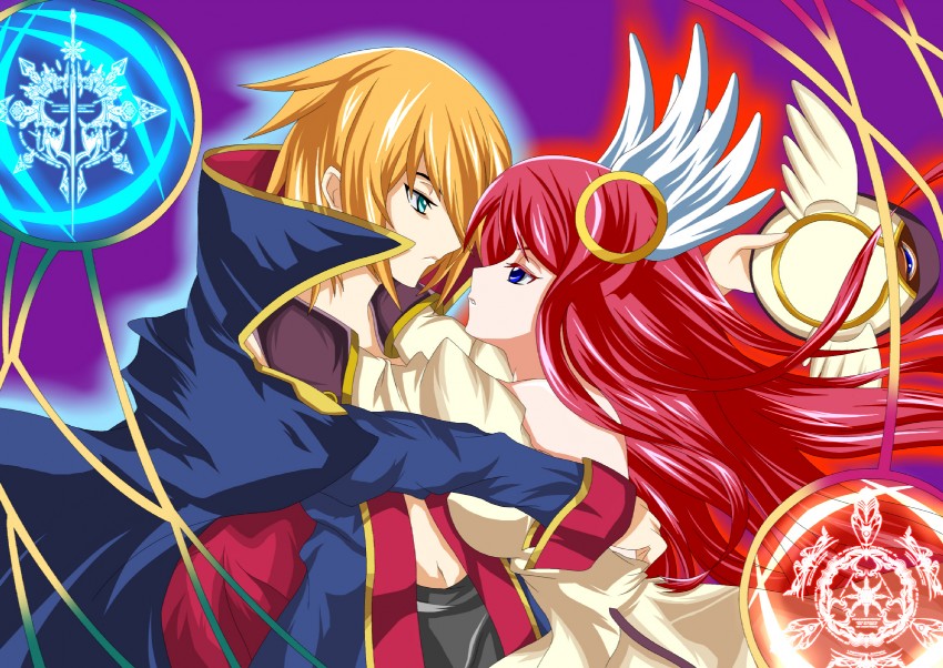 jin kisaragi and tsubaki yayoi (blazblue) drawn by eien_no_kurayami