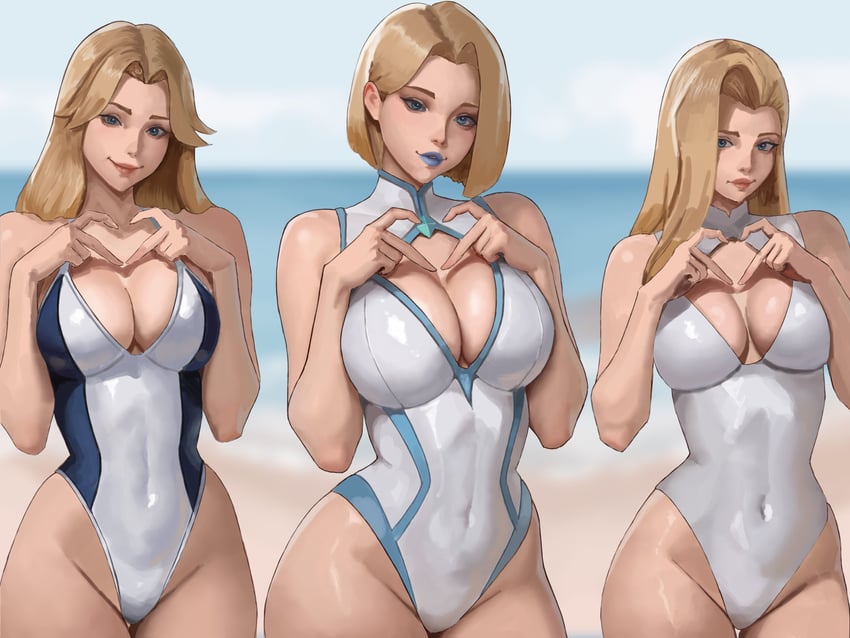 sue storm, emma frost, and dagger (marvel and 3 more) drawn by akinoshi_art