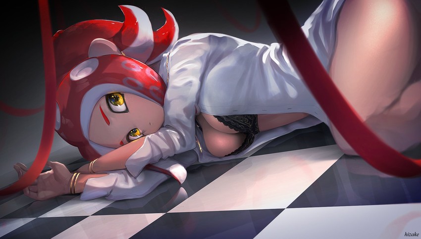 octoling player character and octoling girl (splatoon and 2 more) drawn by kashu_(hizake)