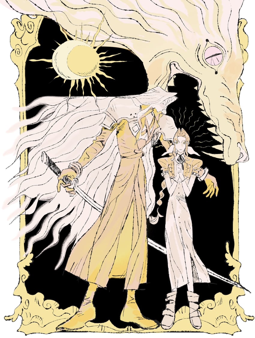 aerith gainsborough and sephiroth (final fantasy and 1 more) drawn by jaysoysaucee