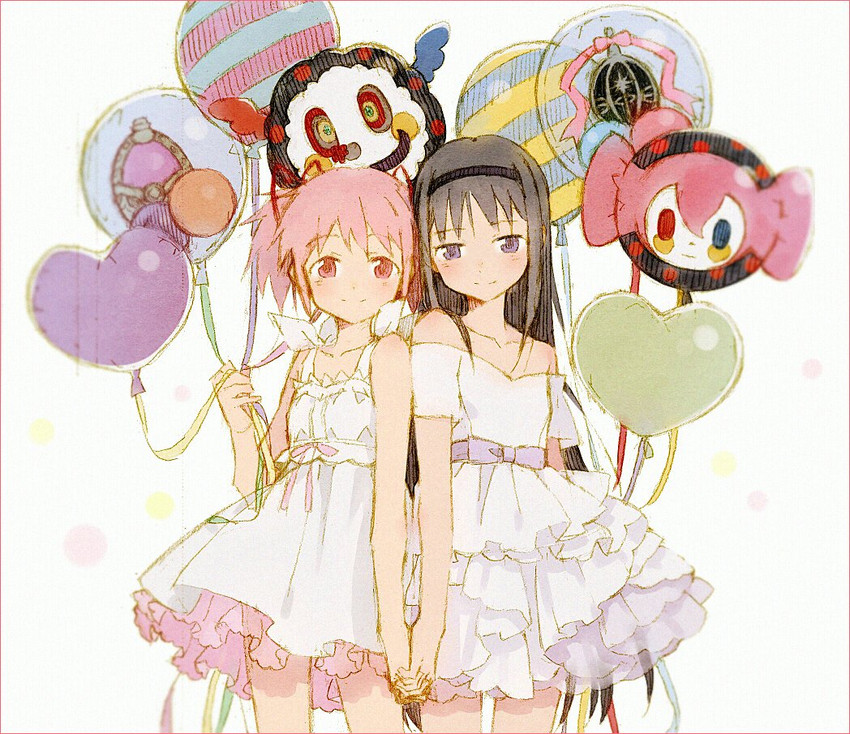 akemi homura, kaname madoka, and charlotte (mahou shoujo madoka magica) drawn by hakusai_(tiahszld)