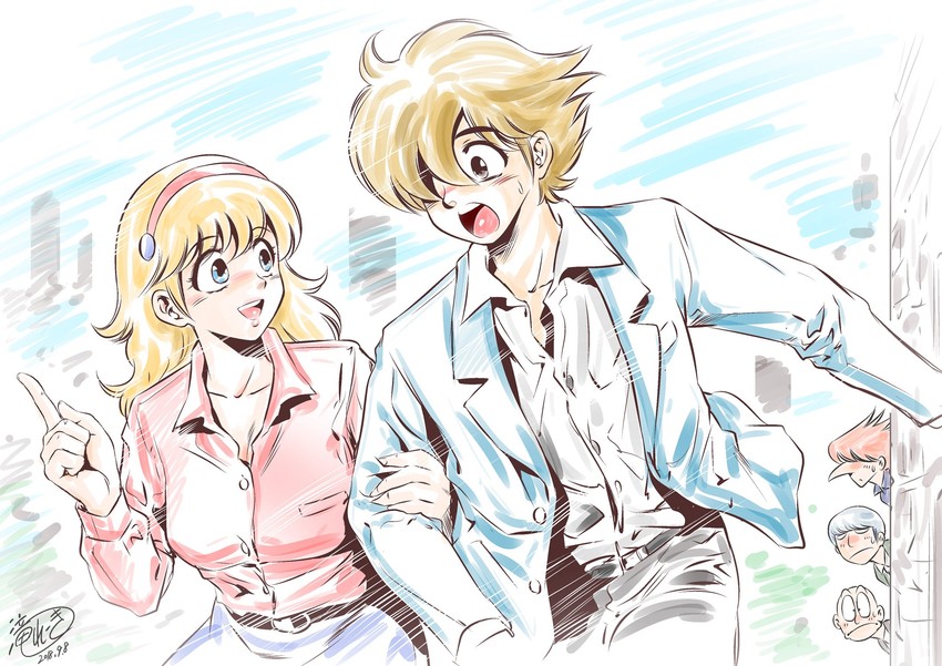 francoise arnoul, shimamura joe, jet link, albert heinrich, and great britain (cyborg 009) drawn by taki_reki