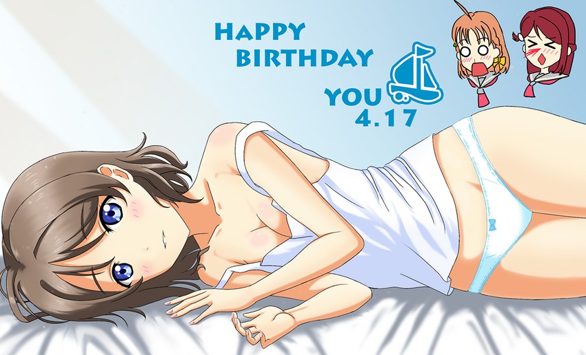 watanabe you, sakurauchi riko, and takami chika (love live! and 1 more) drawn by arjend