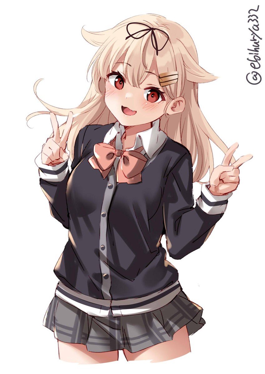 yuudachi and yuudachi kai ni (kantai collection) drawn by ebifurya