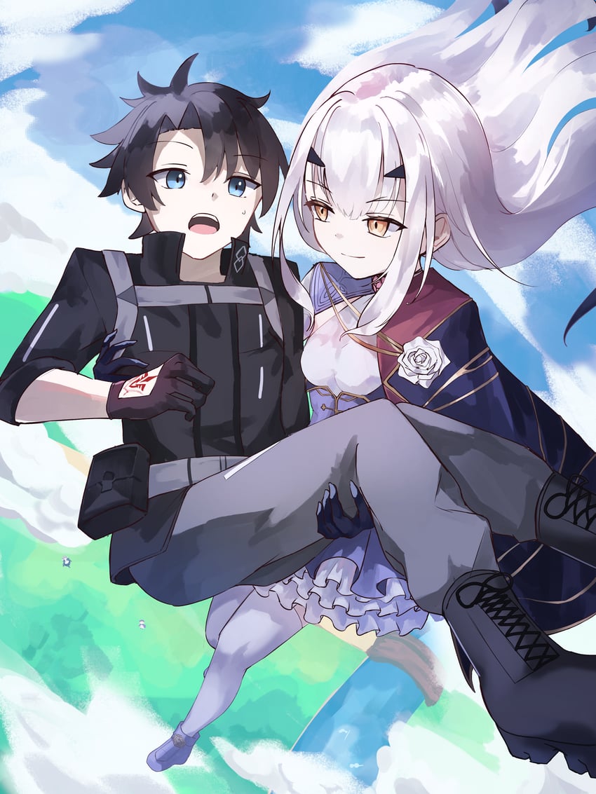 fujimaru ritsuka and melusine (fate and 1 more) drawn by mess_h_j