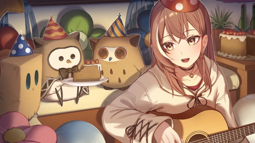 nanashi mumei, friend, hootsie, and hooman (hololive and 1 more) drawn by resu_desu