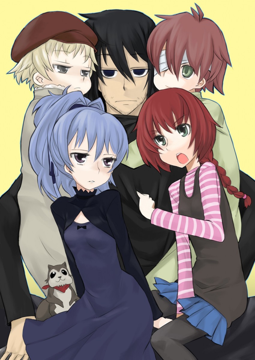 yin, hei, suou pavlichenko, july, petya, and 1 more (darker than black) drawn by nabeyu
