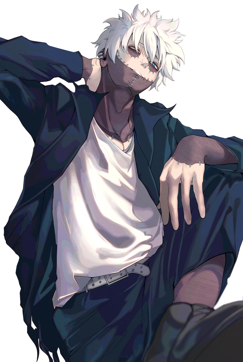 dabi and todoroki touya (boku no hero academia) drawn by 4w4