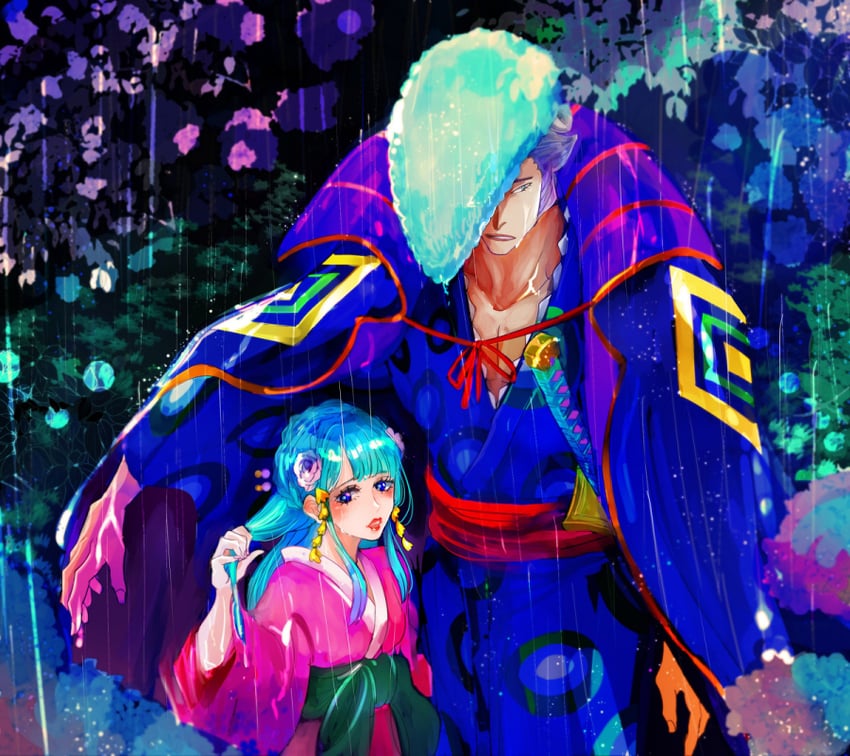kouzuki hiyori and denjirou (one piece) drawn by harakara12