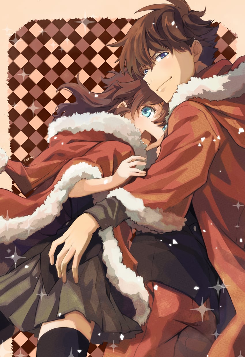 kuroba kaito and nakamori aoko (magic kaito) drawn by borokouhek