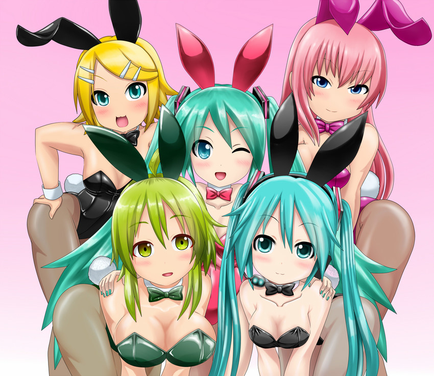 hatsune miku, kagamine rin, megurine luka, and gumi (vocaloid) drawn by naccha_(nawacchi)