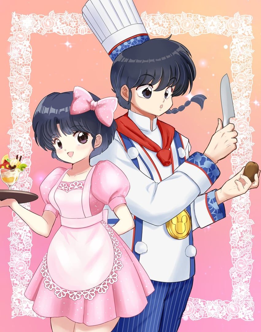 tendou akane and saotome ranma (ranma 1/2 and 1 more) drawn by cyocomi4