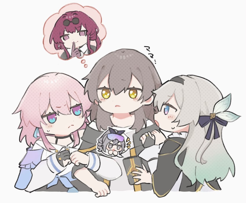 trailblazer, firefly, stelle, kafka, march 7th, and 1 more (honkai and 1 more) drawn by hamu_(hamusand)