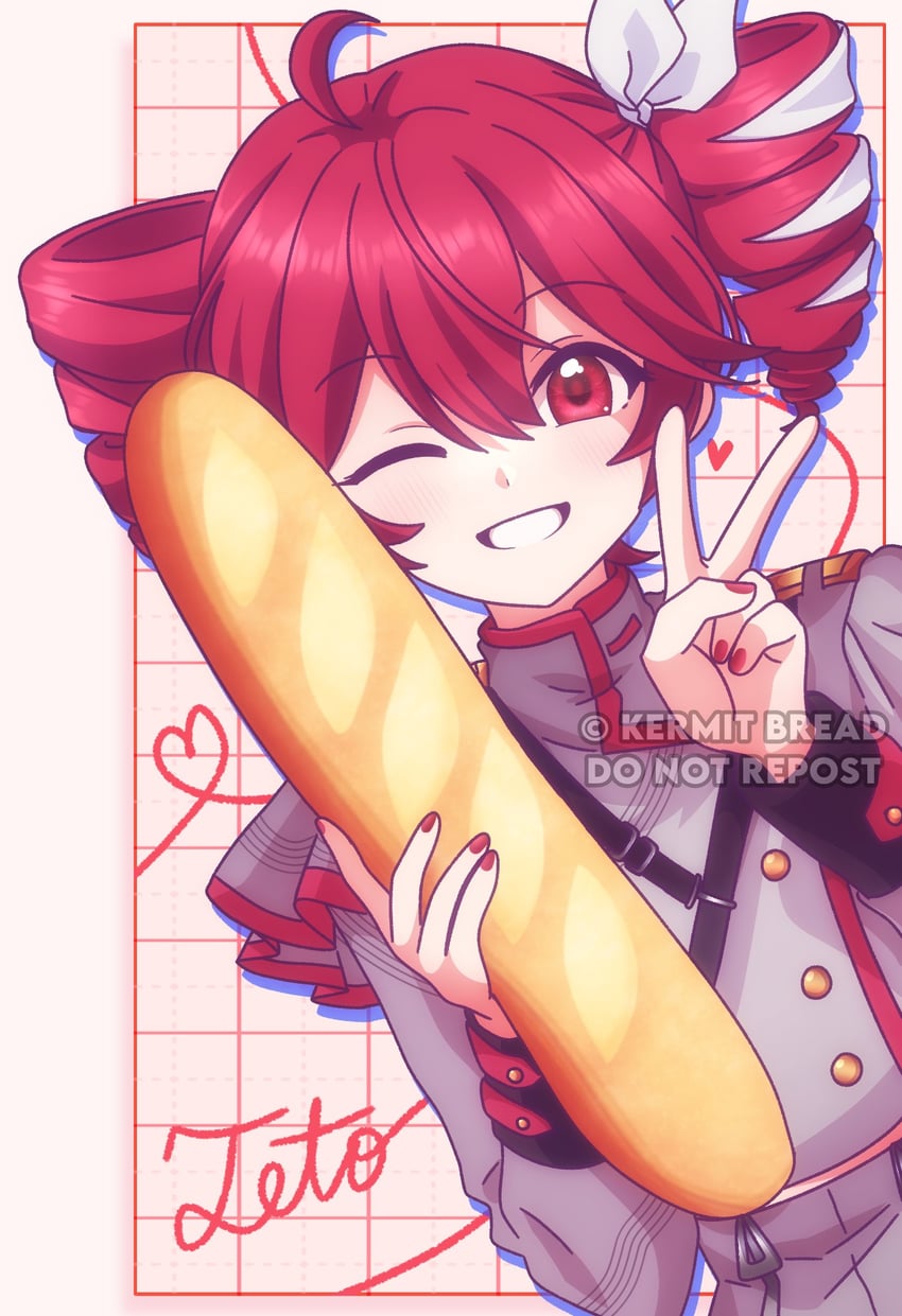 kasane teto (utau and 1 more) drawn by kermit_bread