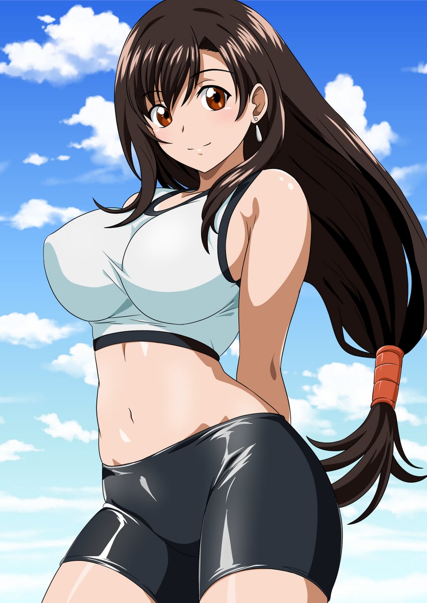 tifa lockhart (final fantasy and 2 more) drawn by yuuyuu_(3jjbn)
