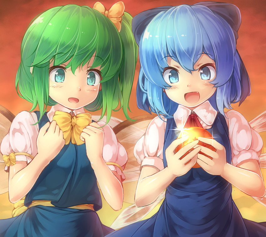cirno and daiyousei (touhou and 1 more) drawn by komimiyako