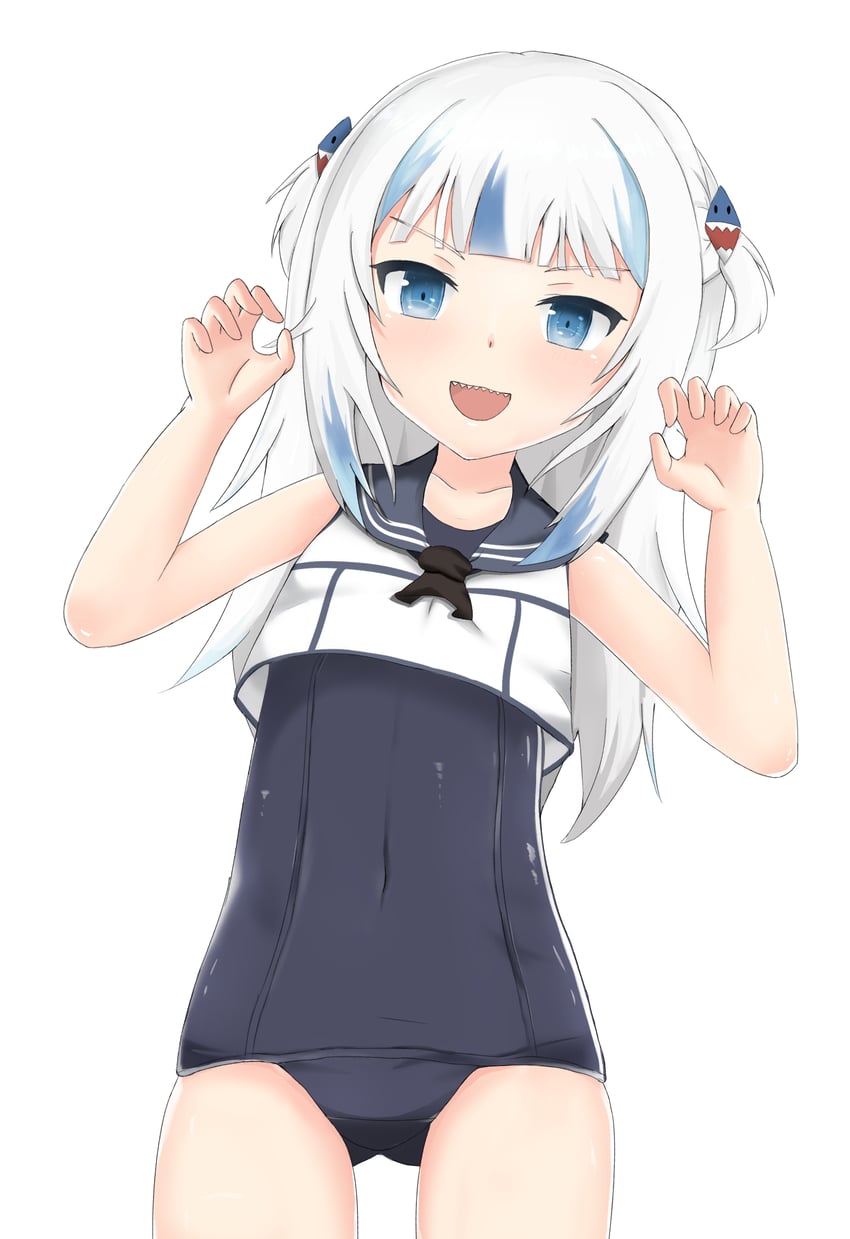 gawr gura and ro-500 (kantai collection and 2 more) drawn by myuchiron