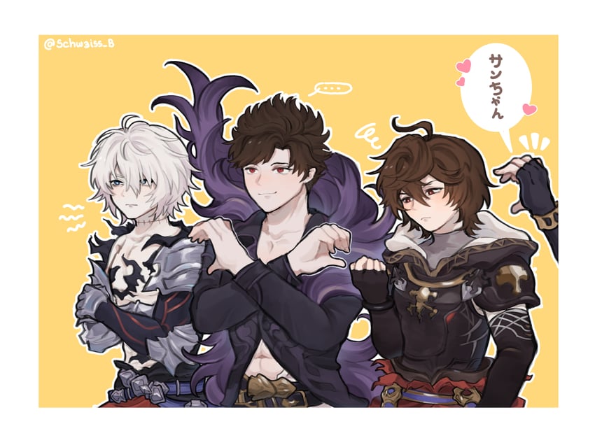 sandalphon, belial, lucilius, and lucio (granblue fantasy) drawn by schw3iss_b
