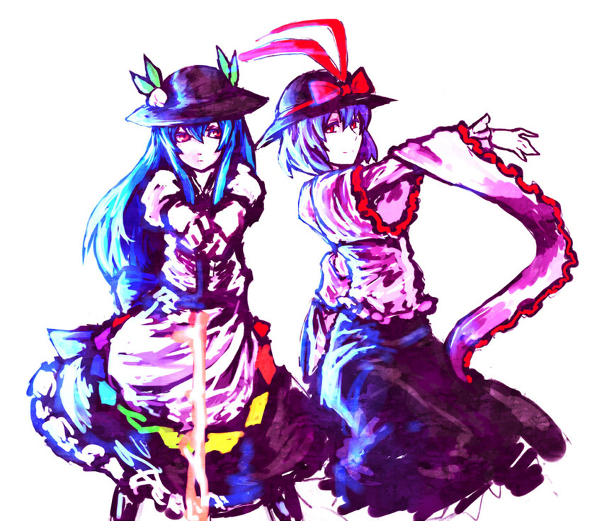 hinanawi tenshi and nagae iku (touhou) drawn by hima_(mizu_ni_tsuyoi)