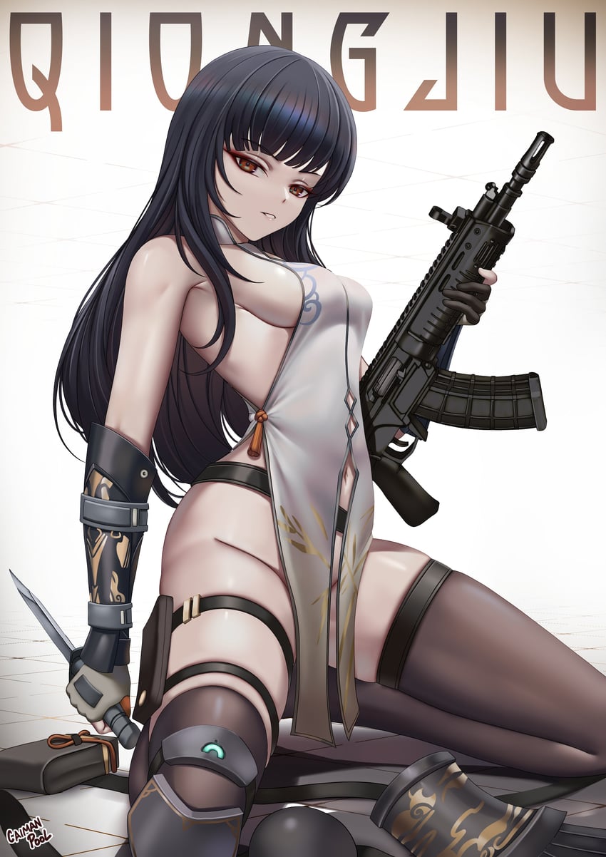 qbz-191 and qiongjiu (girls' frontline and 1 more) drawn by caiman_pool