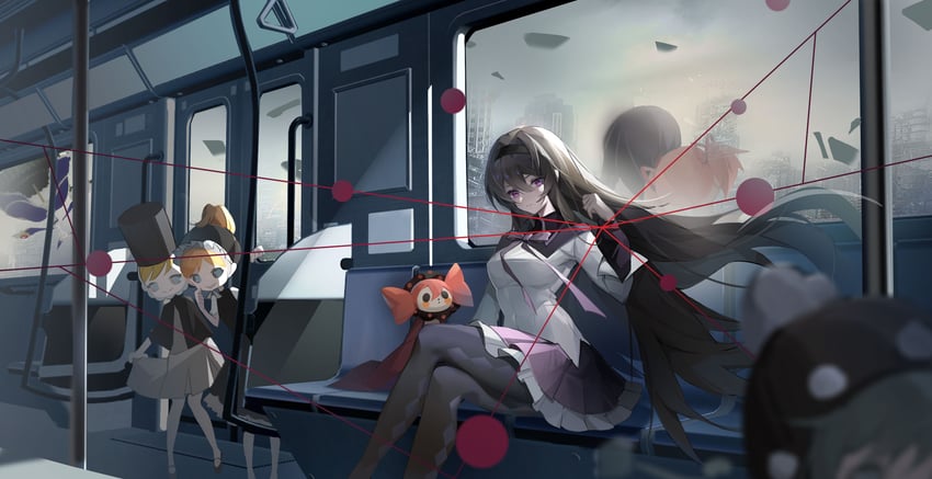 akemi homura, kaname madoka, charlotte, walpurgisnacht, and clara dolls (mahou shoujo madoka magica) drawn by guantou_shipin