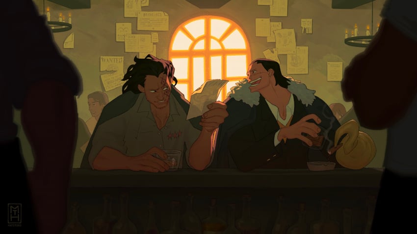 crocodile and monkey d. dragon (one piece) drawn by matetedro