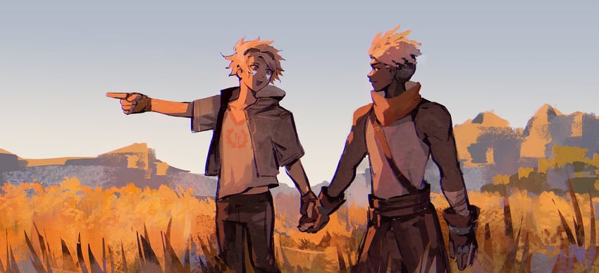 ezreal and ekko (league of legends) drawn by sudo_(pseudostars)