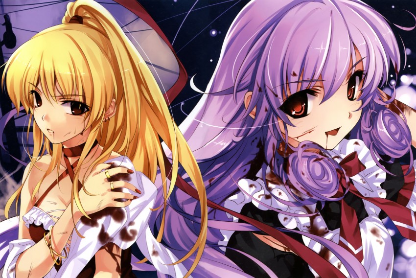 iris maria herbust and elizabeth sophie gino klein (boku to kanojo ni furu yoru) drawn by misaki_kurehito