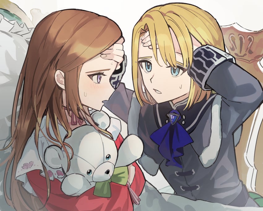 edelgard von hresvelg and dimitri alexandre blaiddyd (fire emblem and 1 more) drawn by ikaikakka