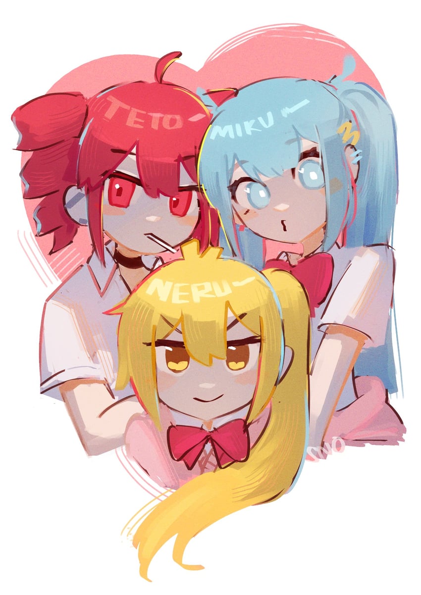 hatsune miku, kasane teto, and akita neru (vocaloid and 3 more) drawn by alurisnow