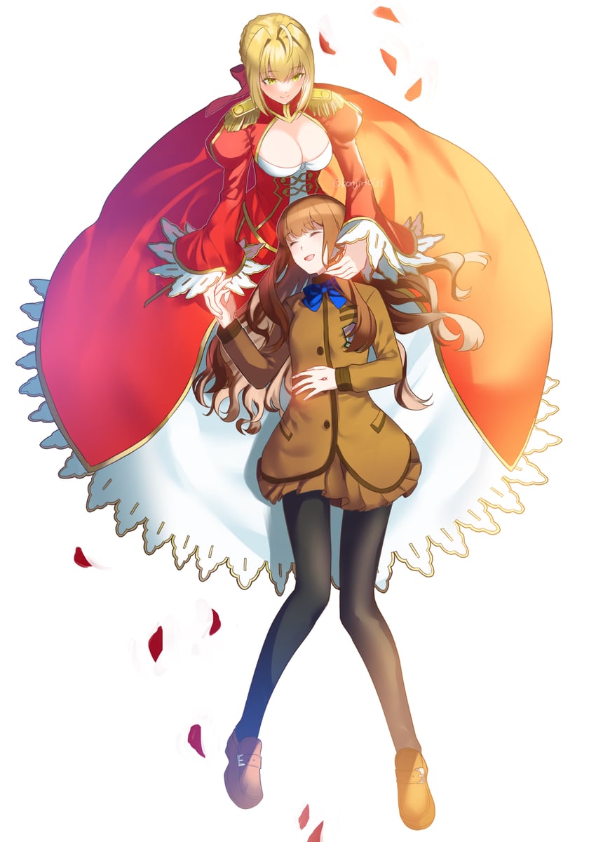nero claudius and kishinami hakuno (fate and 1 more) drawn by sentaku_nori