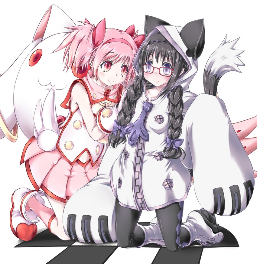 akemi homura, kaname madoka, kyubey, taokaka, platinum the trinity, and 2 more (mahou shoujo madoka magica and 1 more) drawn by yui_(imprinting)